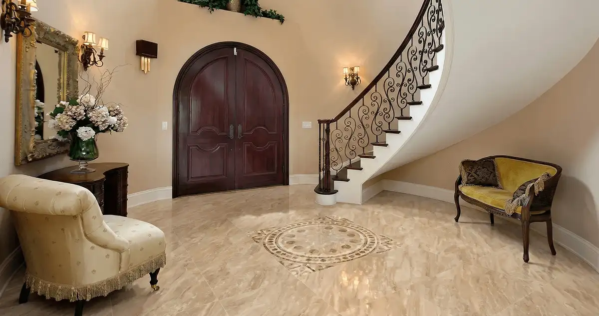 Entrance hall with professionally installed ceramic tile flooring in Long Beach CA